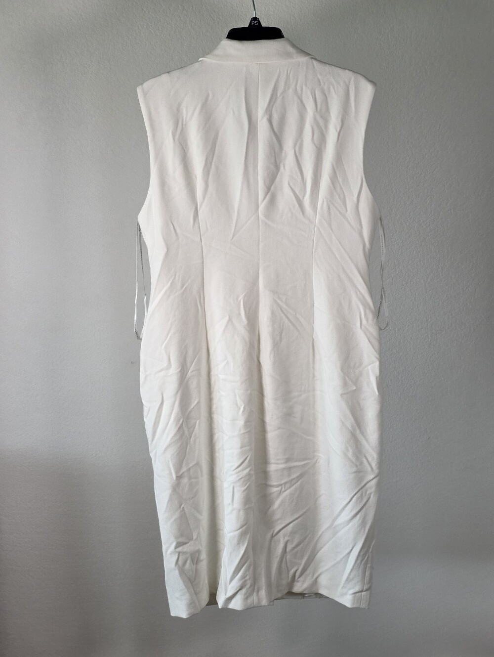 Donna Karan New York NWT White Gold Button Vest Maxi Dress Size 14 $199 No Chain - Picture 10 of 12